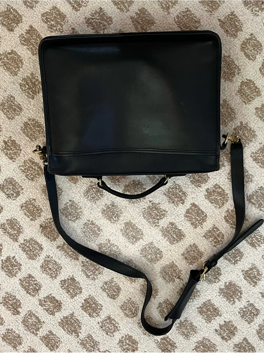 Vintage 1997 Coach Colebrook 5181 Black Leather Briefcase Messenger Crossbody